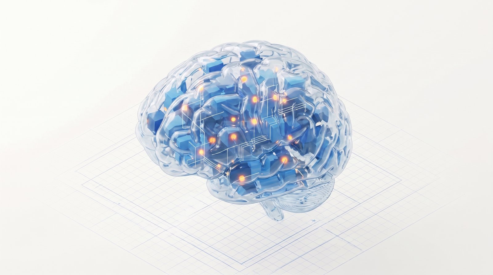3D glass brain network research model